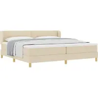 Syfax Boxspringbett mit Matratze Creme 200 x 200 cm Stoff