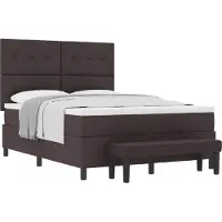 Syfax Boxspringbett mit Kopfteil Dunkelbraun 160 x 200 cm Stoff
