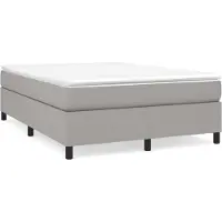 Syfax Boxspringbett mit Matratze Hellgrau 140x190 cm Stoff