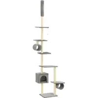 Syfax Katzenbaum mit Sisal-Kratzsäulen 260 cm Grau