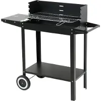 LUND Holzkohlegrill mit Ablage und Rost 48x26,5 cm
