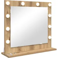 vidaXL Waschtischspiegel Weiß 60 x 55 x 18 cm Glas und furniertes Holz