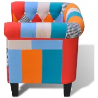 vidaXL "2026 Aktion"Einzelsessel moderne - CLORIS - Loungesessel - mit Patchwork-Design Stoff - 68,5 x 60,5 x 65 cm - DEMöbel5810921