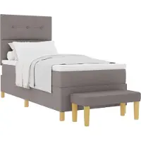 Syfax Boxspringbett mit Kopfteil Taupe 190 x 90 cm Stoff