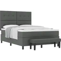 Syfax Boxspringbett mit Kissen Dunkelgrau 160 x 200 cm Stoff