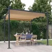 PUEAZU Pavillon mit Ausziehbarem Dach 3x3 m Taupe - Pavillons & Partyzelte &1143