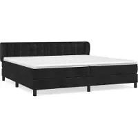 Syfax Boxspringbett mit Matratze Schwarz 200x200 cm Samt