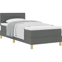 Syfax Boxspringbett mit Kissen Dunkelgrau 90 x 190 cm Stoff