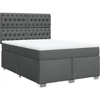 Syfax Boxspringbett mit Matratze Dunkelgrau 140x200 cm Stoff