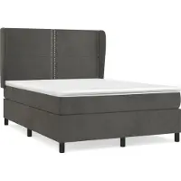 Syfax Boxspringbett mit Matratze Dunkelgrau 140x190 cm Samt