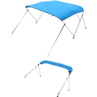 Vevor Bimini Top Bootsabdeckung Sonnenverdeck (3 Bögen) aus 600D Polyester mit Rahmen aus Aluminiumlegierung
