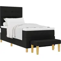 Syfax Boxspringbett mit Kopfteil Schwarz 200 x 80 cm Stoff