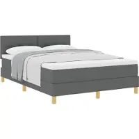 Syfax Boxspringbett mit Kissen Dunkelgrau 140 x 190 cm Stoff