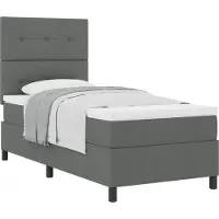 vidaXL Boxspringbett mit Matratze Dunkelgrau 90 x 190 cm Stoff