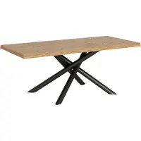 Itamoby Ausziehbarer Tisch 90x180/280 cm, Beine aus anthrazitfarbener, entrindeter Eiche Vindral
