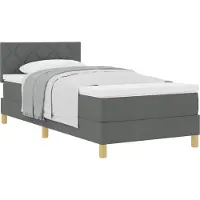 Syfax Boxspringbett mit Kissen Dunkelgrau 100 x 200 cm Stoff