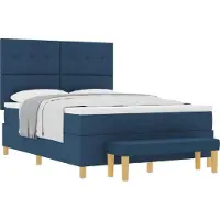 Syfax Boxspringbett mit Kopfteil Blau 200 x 140 cm Stoff