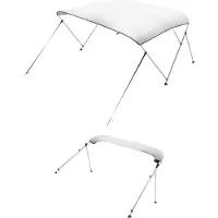 Vevor Bimini Top Bootsabdeckung Sonnenverdeck (3 Bögen) aus 600D Polyester mit Rahmen aus Aluminiumlegierung