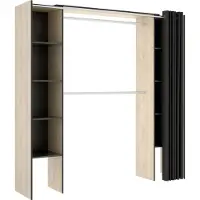 Dmora Kleiderschrank Manaslu, 180 x 50 x 205 cm, Eiche und Grau
