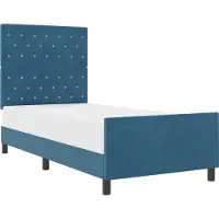 vidaXL Boxspringbett mit Kopfteil Dunkelblau 90 x 190 cm Samt