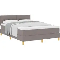 Syfax Boxspringbett mit Kissen mit Kopfteil Taupe 140 x 190 cm Stoff