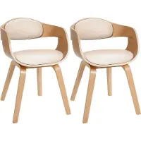 CLP 2er Set Stühle Kingston Kunstleder Mit Holzgestell natur/creme