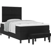 Syfax Boxspringbett mit Kopfteil Schwarz 120 x 190 cm Stoff