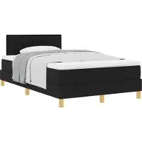 Syfax Boxspringbett mit Kissen Schwarz 120 x 190 cm Stoff