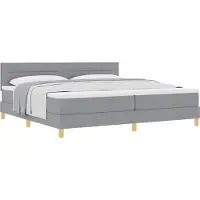 Syfax Boxspringbett mit Kissen Hellgrau 200 x 200 cm Stoff