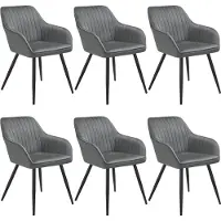 TecTake Esszimmerstuhl Marilyn gepolstert, in Samtoptik, gesteppt 58 x 62 x 82 cm