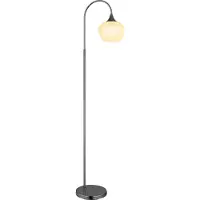 Globo Stehleuchte Metall schwarz-chrom, Glas klar, Acrylkristalle klar, Kabel PVC transparent, Fußtrittschalter im Kabel, LxBxH: 390x250x1500mm, Kabellänge 1800mm, exkl. 1x E27 40W 230V