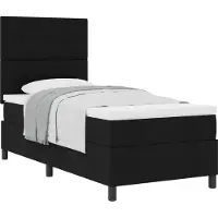 vidaXL Boxspringbett mit Kopfteil Schwarz 90 x 200 cm Stoff