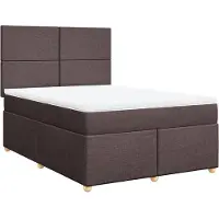 Syfax Boxspringbett mit Matratze Dunkelbraun 160x200 cm Stoff
