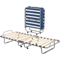 Talamo Italia Klappbett Betta, Einzelfaltbares orthopädisches Kinderbett, 100% Italy, Kinderbett mit Kunstlederbezug, inklusive Matratze Cm 80x190 , Schwarz