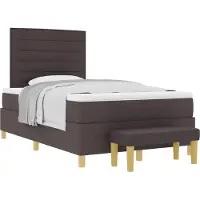 Syfax Boxspringbett mit Kopfteil Dunkelbraun 200 x 120 cm Stoff