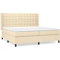 Syfax Boxspringbett mit Matratze Creme 200x200 cm Stoff
