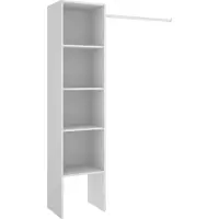 Dmora Kleiderschrank Dmaffe, Struktur für begehbaren Kleiderschrank, offene Garderobe, 138 x 40 x 186 cm, Weiß
