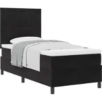 Syfax Boxspringbett mit Kopfteil Schwarz 90 x 200 cm Samt