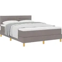 Syfax Boxspringbett mit Kissen mit Kopfteil Taupe 140 x 200 cm Stoff