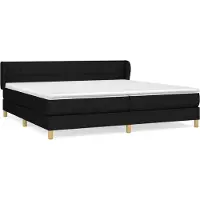 Syfax Boxspringbett mit Matratze Schwarz 200x200 cm Stoff