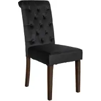 CLP Esszimmerstuhl Lisburn Mit Lehne im Chesterfield Design schwarz Material Samt