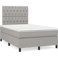 Syfax Boxspringbett mit Matratze Hellgrau 120x200 cm Stoff