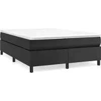 Syfax Boxspringbett mit Matratze Schwarz 140x200 cm Kunstleder