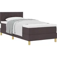 Syfax Boxspringbett mit Kissen Dunkelbraun 90 x 190 cm Stoff