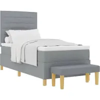 Syfax Boxspringbett mit Kopfteil Hellgrau 200 x 100 cm Stoff