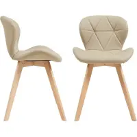 En.casa Esszimmerstuhl 'Älmhult' 2-er Set 78x47x52 cm Kunstleder Beige