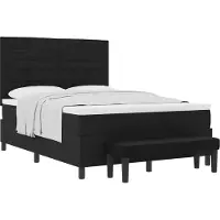 Syfax Boxspringbett mit Kopfteil Schwarz 140 x 200 cm Stoff