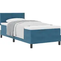 Syfax Boxspringbett mit Matratze Dunkelblau 90 x 200 cm Samt