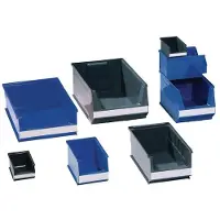 Lockweiler Sichtlagerkasten blau für ca. 10l Länge 350 / 300 x Breite 210 x Höhe 200mm aus Polyethylen stapelbar - 19100324