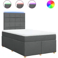 Syfax Boxspringbett mit Matratze Dunkelgrau 120x190 cm Stoff